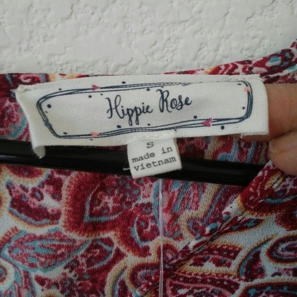 🔥3/30 HIPPIE ROSE Boho Paisley Crochet Bell Sleeve Top - Picture 8 of 8